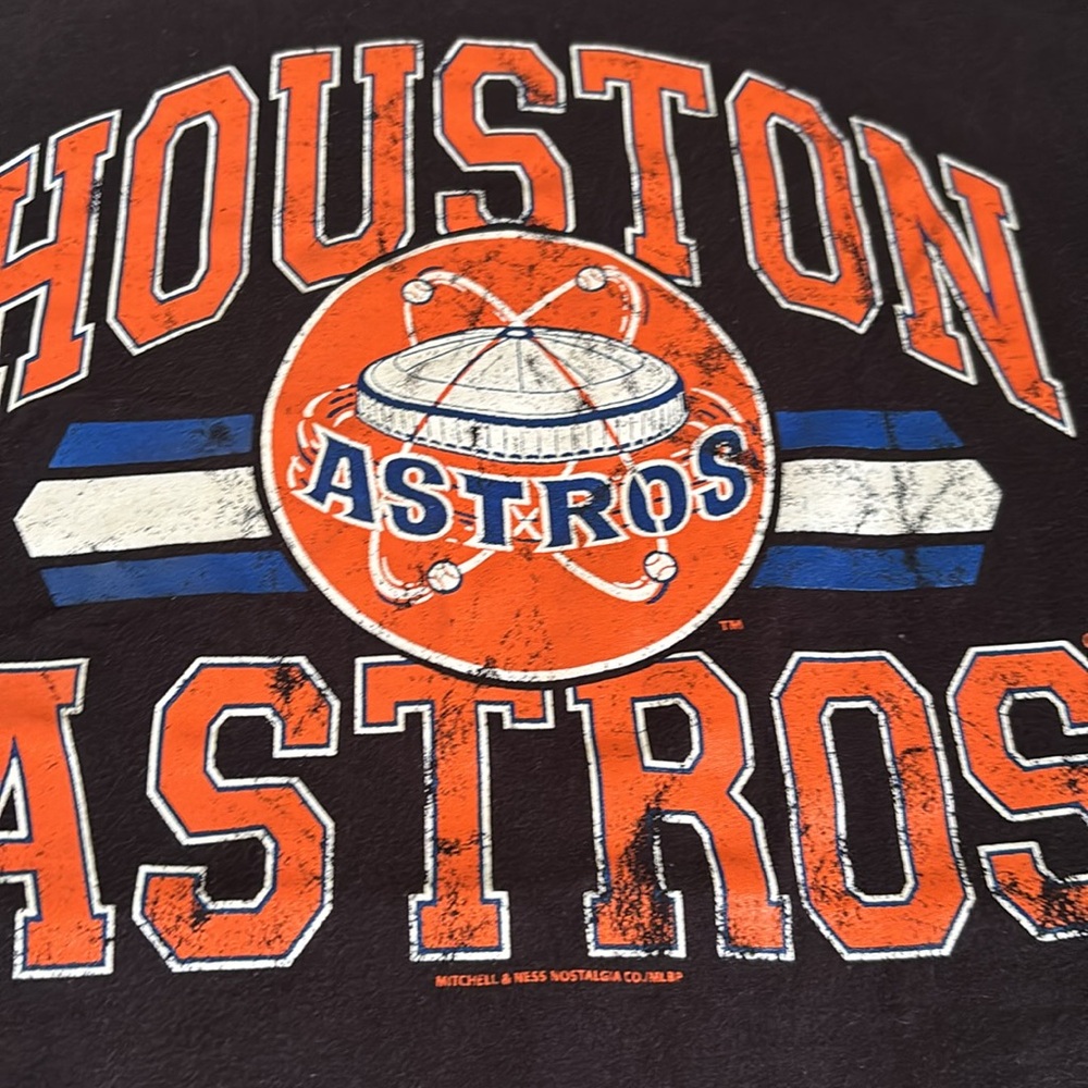 Mitchell & Ness Houston Astros 100% cotton black T shirt men’s Size L - Picture 6 of 7